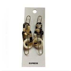 Express| Gold Link Chain Patterned Resin Earings
